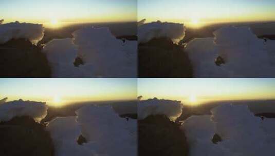 日落CU的冰形成高清在线视频素材下载
