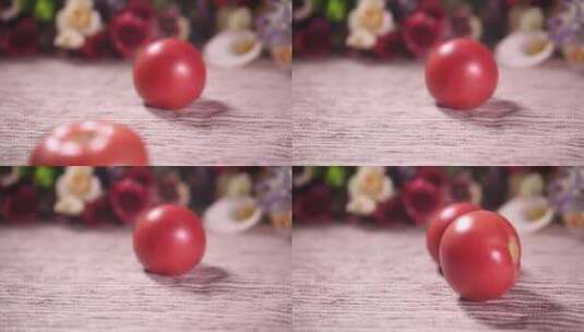 滚动的番茄西红柿高清在线视频素材下载