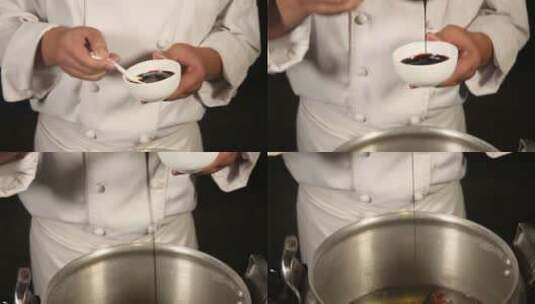 厨师配置卤肉底料高清在线视频素材下载