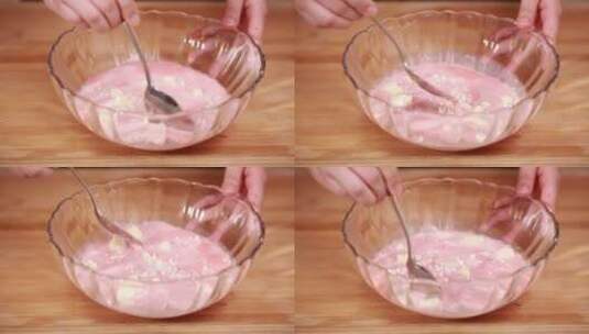 甜品饮料草莓牛奶高清在线视频素材下载