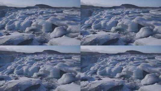 冰川流动的河水高清在线视频素材下载