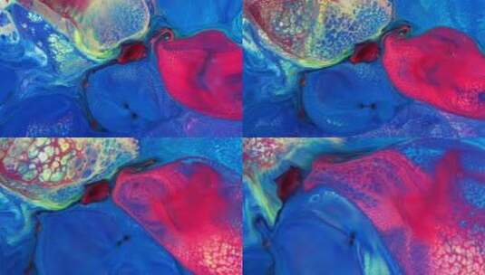 红色融入蓝色流动变化纹理背景高清在线视频素材下载