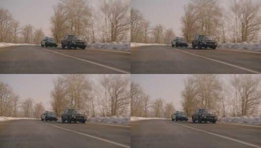 道路上追逐的警车高清在线视频素材下载