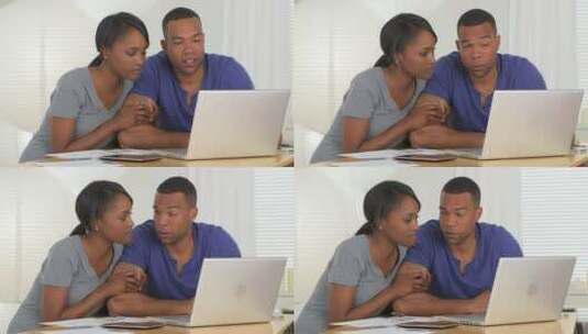 一对非洲夫妇看电脑高清在线视频素材下载