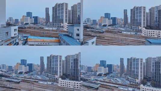 上海西站铁路线高清在线视频素材下载