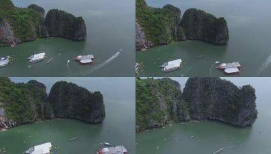 泰国旅游视频泰国攀牙府攀牙湾海岛溶洞游船高清在线视频素材下载