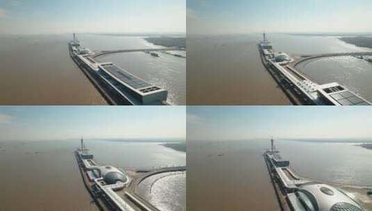 上海国际邮轮中心航拍高清在线视频素材下载