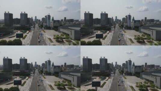 楼宇间的城市道路高清在线视频素材下载