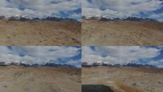 新疆喀什雪山到湖泊长镜头高清在线视频素材下载