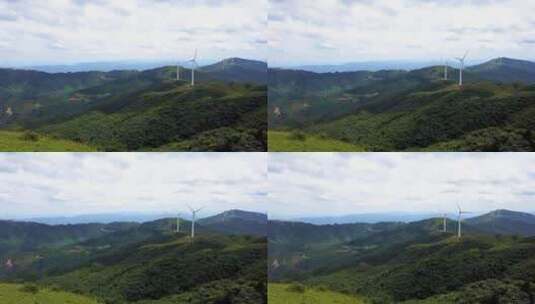 湖南雪峰山苏宝顶风力发电28机高清在线视频素材下载