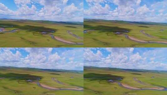 呼伦贝尔大草原根河湿地高清在线视频素材下载