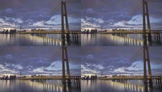 航拍杨泗港大桥夜景高清在线视频素材下载