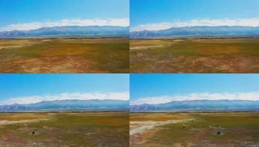 秋天的新疆哈密巴里坤湖高清在线视频素材下载