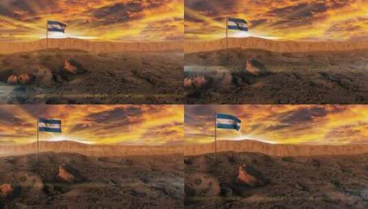 乌托邦尼加拉瓜虚拟国旗高清在线视频素材下载