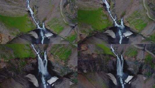 壮观的火山瀑布高清在线视频素材下载