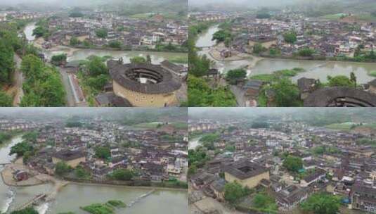 福建土楼云水谣怀远楼航拍漳州南靖土楼高清在线视频素材下载