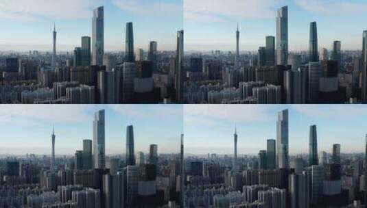 广州市珠江新城CBD航拍风光高清在线视频素材下载