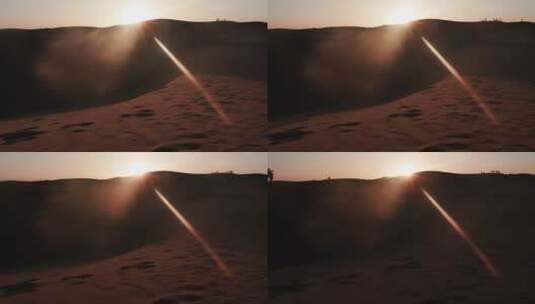 沙漠落日高清在线视频素材下载