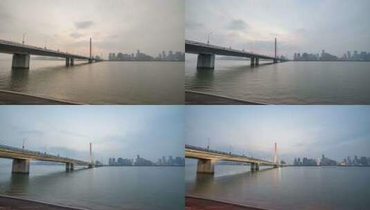 杭州复兴大桥延时摄影高清在线视频素材下载