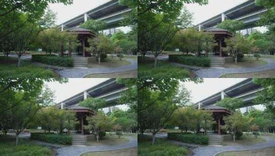 武汉天兴洲大桥桥南公园高清在线视频素材下载