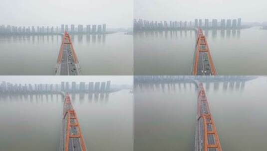 航拍长沙福元路大桥高清在线视频素材下载