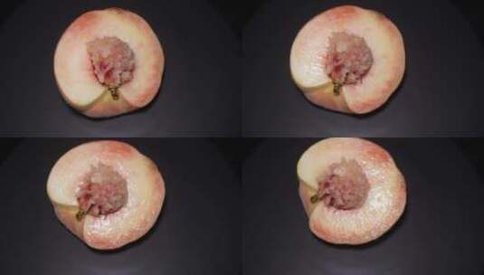 夏季水果桃子久保水蜜桃桃核高清在线视频素材下载