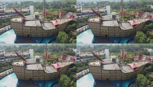 深圳华侨城洲际大酒店海盗船左环绕高清在线视频素材下载