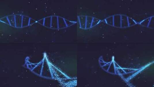 蓝色科技感DNA线条旋转高清在线视频素材下载