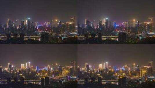 重庆天际线亮灯高清在线视频素材下载