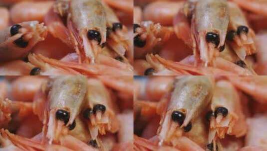 新鲜的虾 平铺拍摄高清在线视频素材下载