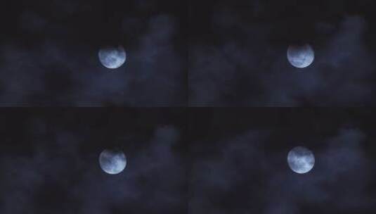 月亮穿云破雾4K 唯美意境高清在线视频素材下载