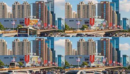 辽宁沈阳城市交通文化路立交桥车辆高清在线视频素材下载