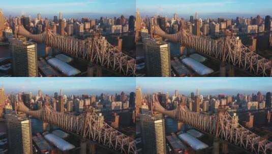 航拍的纽约城市景观高清在线视频素材下载