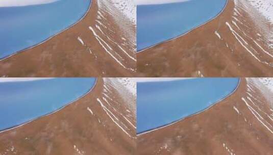 俯拍沙漠积雪融化蒸发高清在线视频素材下载