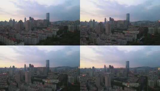 4K 航拍青岛城市建筑景观高清在线视频素材下载