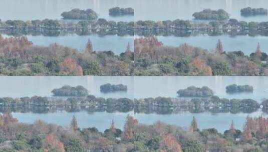 杭州西湖秋天航拍高清在线视频素材下载