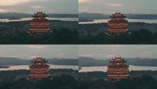 杭州城隍阁航拍希区柯克高清在线视频素材下载