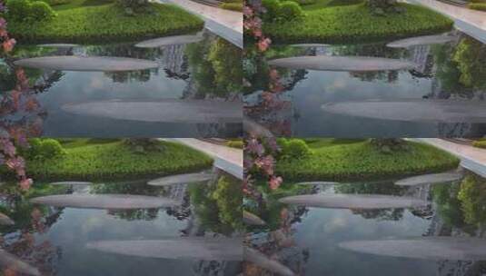 唯美新中式园林水景三维镜头高清在线视频素材下载