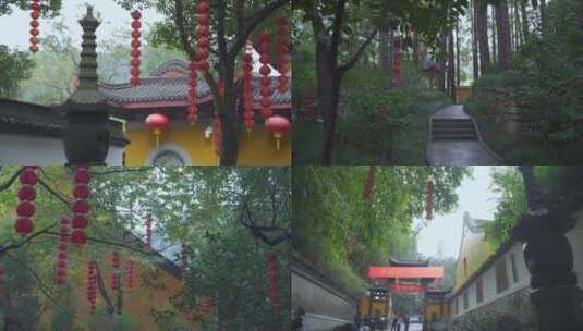 杭州上天竺法喜禅寺江南寺庙意境4K视频合集高清在线视频素材下载