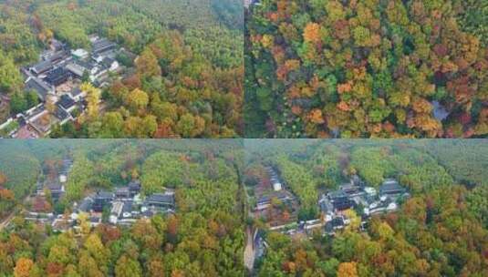 浙江湖州安吉灵峰寺灵峰度假区航拍合集高清在线视频素材下载