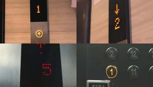 电梯 按电梯楼层变化 电梯上下楼高清在线视频素材下载