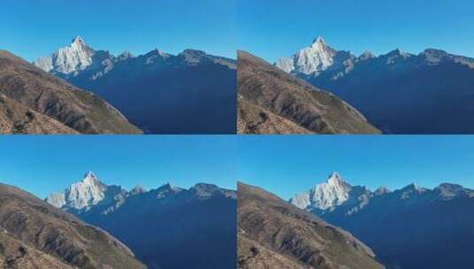 航拍四川阿坝四姑娘山幺妹峰雪山风光高清在线视频素材下载