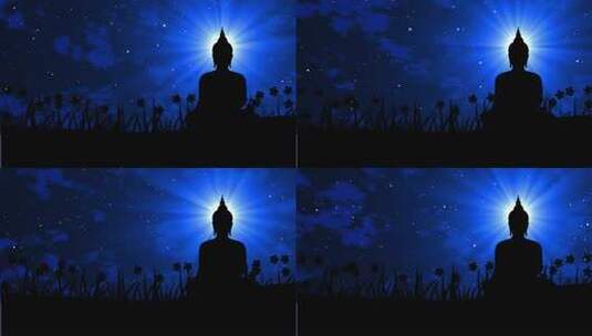 释迦牟尼在菩提树下觉悟成佛 佛像冥想高清在线视频素材下载
