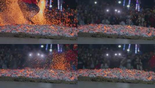 傈僳族下火海表演高清在线视频素材下载