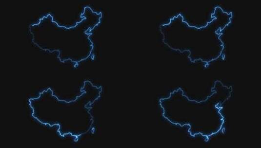 【透明通道】中国地图勾线高清在线视频素材下载