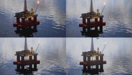 海上石油 海油 钻井平台 海上 大海高清在线视频素材下载