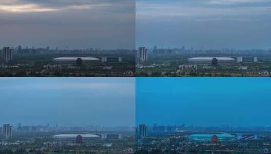 成都东安湖夜景延时高清在线视频素材下载