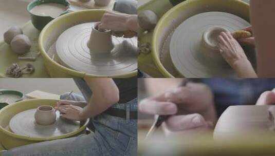 瓷器拉胚陶瓷传统文化非遗传承高清在线视频素材下载