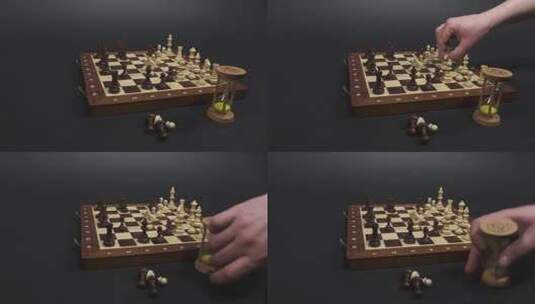 国际象棋游戏玩策略与沙表高清在线视频素材下载
