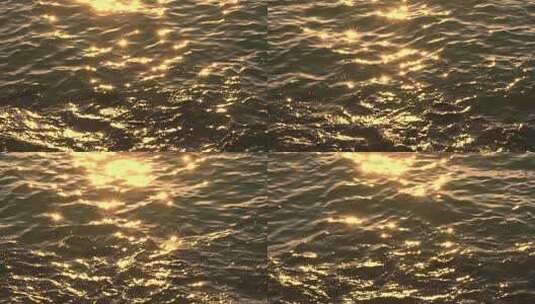 傍晚阳光下波光粼粼的海面波浪自然风光高清在线视频素材下载